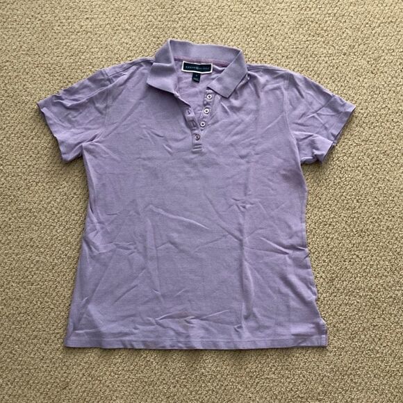 Karen Scott Polo Shirt Short Sleeve Lavender Purple Button Up Casual Small GUC - Picture 1 of 8